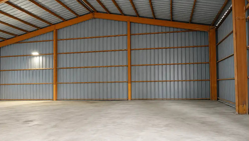 Interior de la bodega de Transportes y Servicios Lemuy